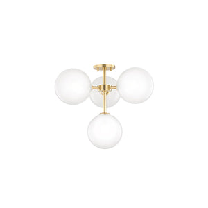 Ashleigh Semi Flush Mount Brass