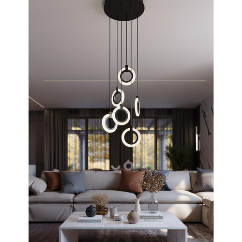 Halo 6 Linear Pendant Black