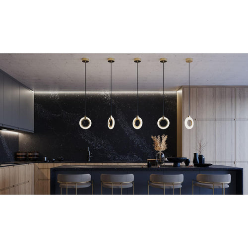 Halo 8 Led Pendant Brass