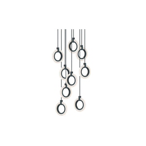 Halo 9 Round Pendant Black