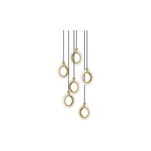 Halo 6 Linear Pendant Brass