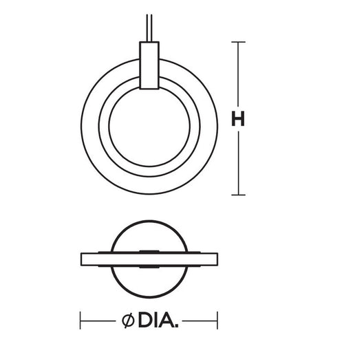 Halo 8 Led Pendant Black