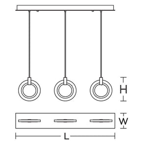 Halo 3 Linear Pendant Brass