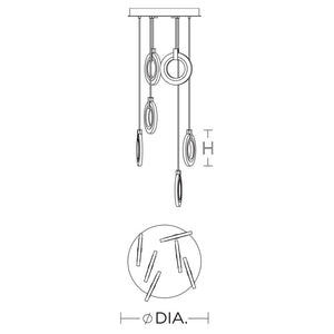 Halo 6 Linear Pendant Brass