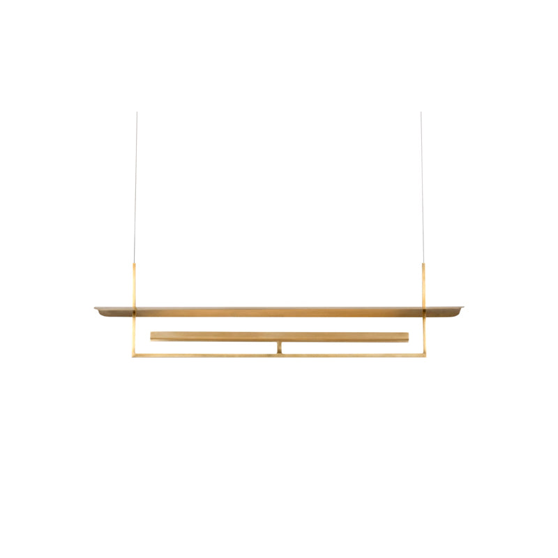 Tristan Reflector Linear Chandelier Brass
