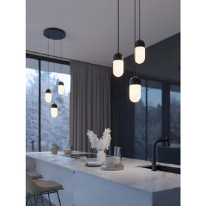 Irvine 3 Light Round Pendant Black