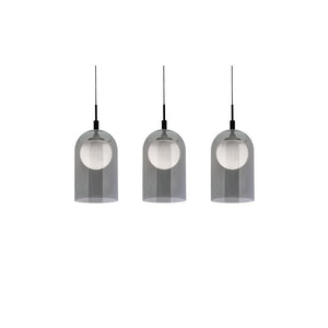 Kiran 3 Light Linear Pendant Smoke