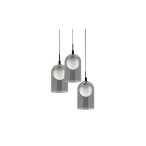 Kiran 3 Light Round Pendant Smoke