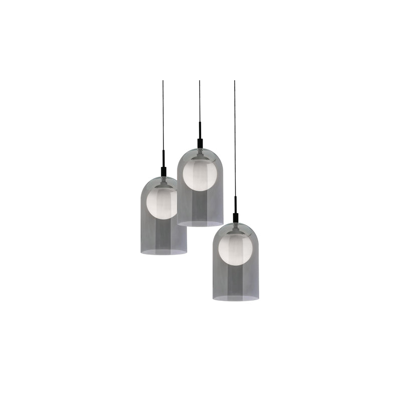 Kiran 3 Light Round Pendant Smoke