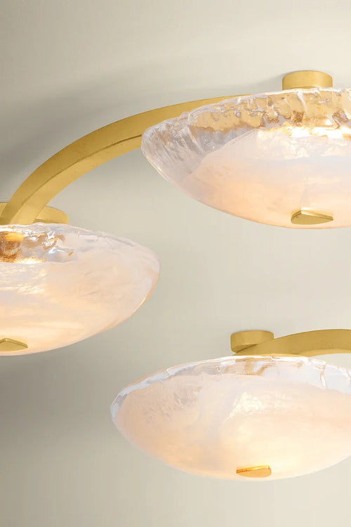 Kune 5 Light Flush Brass
