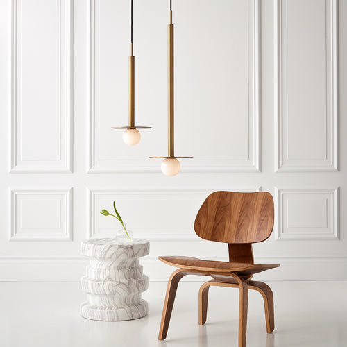 Nodes Tall Pendant Brass