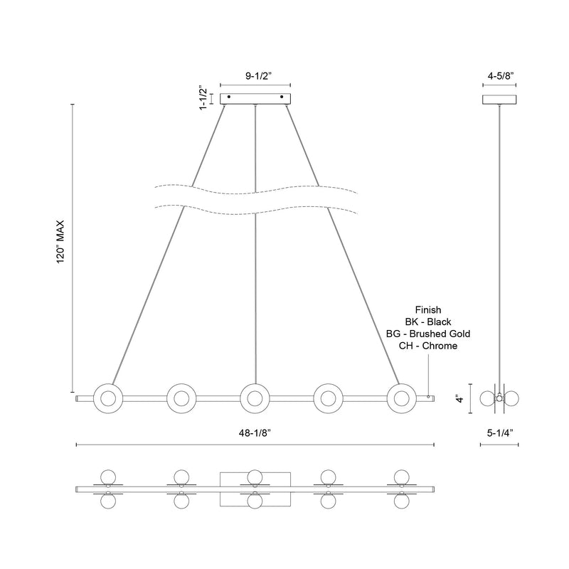 Elixir Linear Pendant Chrome