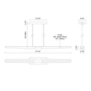 Dakota Linear Pendant Walnut