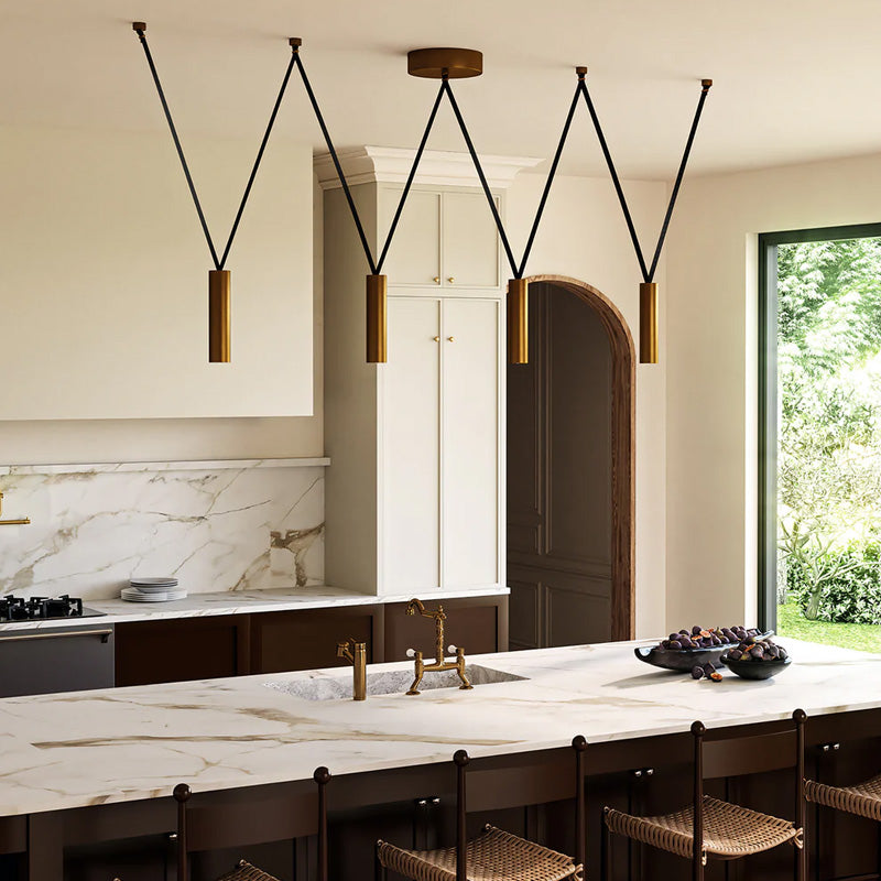 Mason 4 Lineal Pendant Bronze