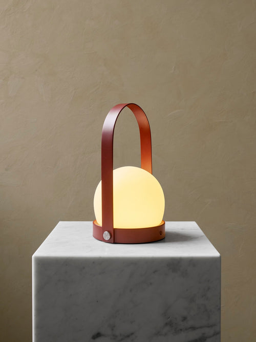 Carrie Table Lamp Burned Red