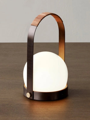 Carrie Portable Table Lamp Leather Handle/Bronze