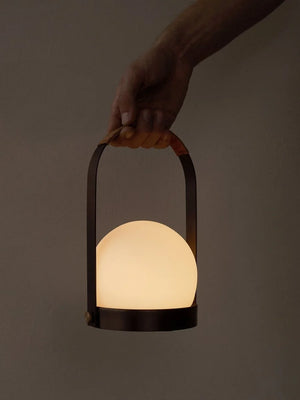 Carrie Portable Table Lamp Leather Handle/Black