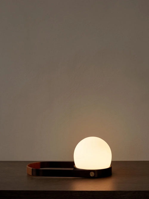 Carrie Portable Table Lamp Leather Handle/Black