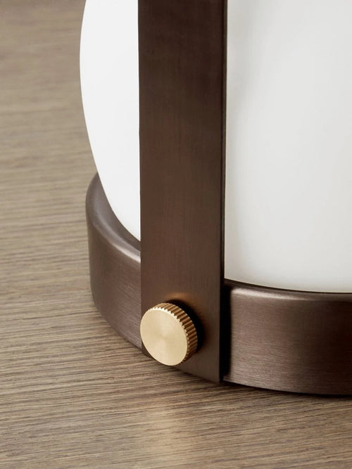 Carrie Portable Table Lamp Leather Handle/Bronze