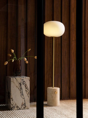JWDA Floor Lamp Travertine/Brass
