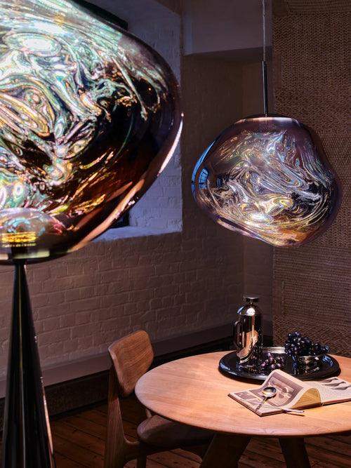 Melt Medium Pendant Light Silver Dichroic