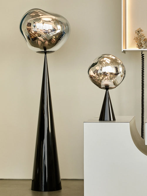 Melt Cone Floor Light Silver