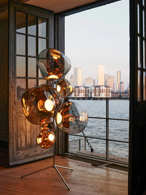 Melt Floor Chandelier Gold