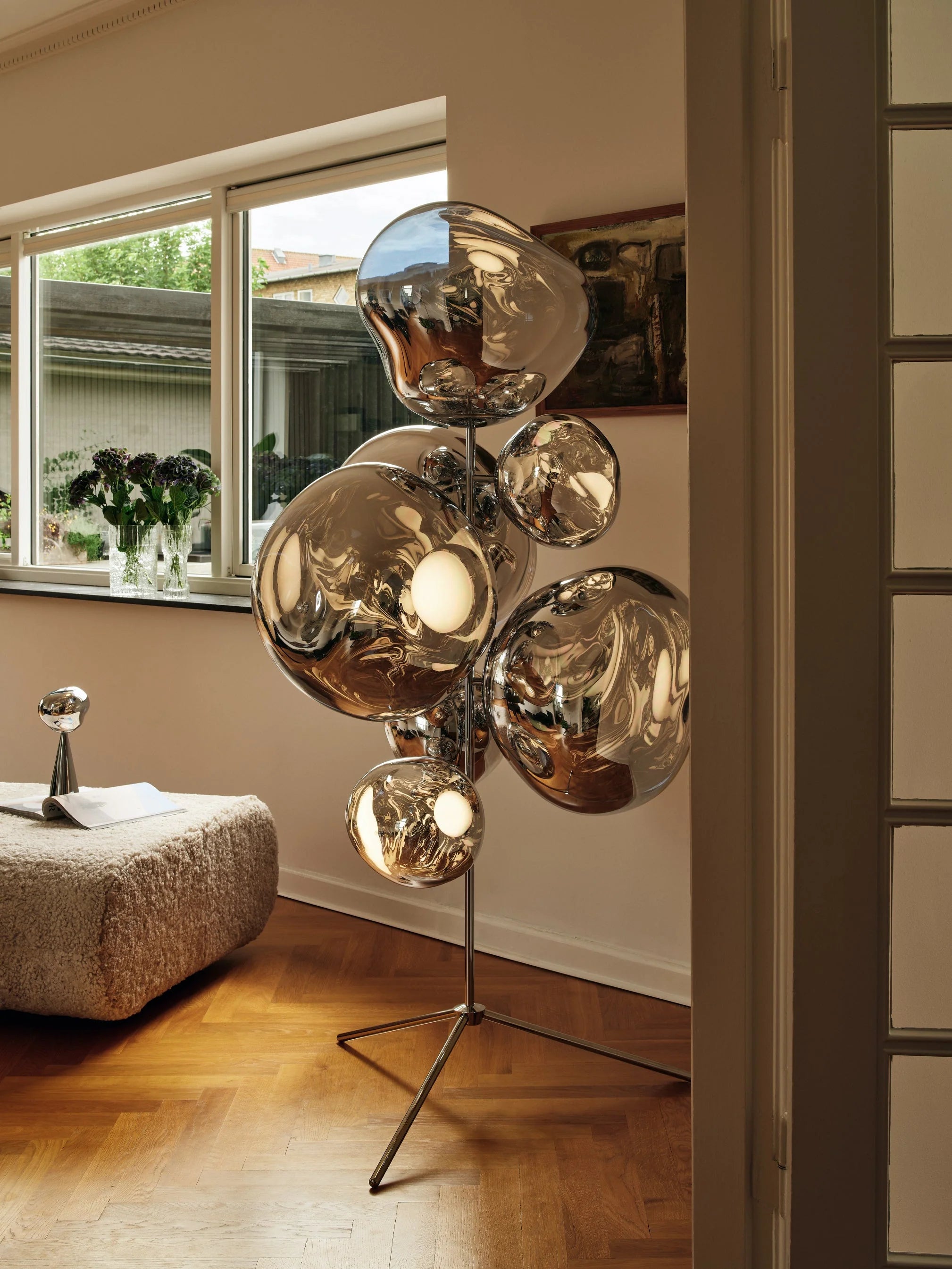 Melt Floor Chandelier Silver