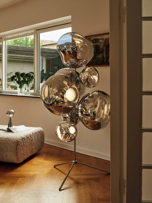 Melt Floor Chandelier Silver