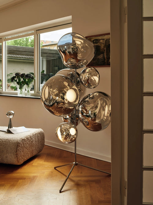 Melt Floor Chandelier Silver