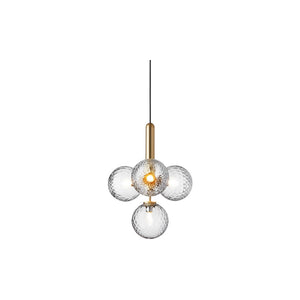 Miira 4 Pendant Brass Optic Clear