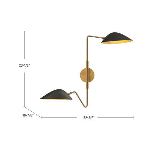 Oscar Wall Light Gold/Black