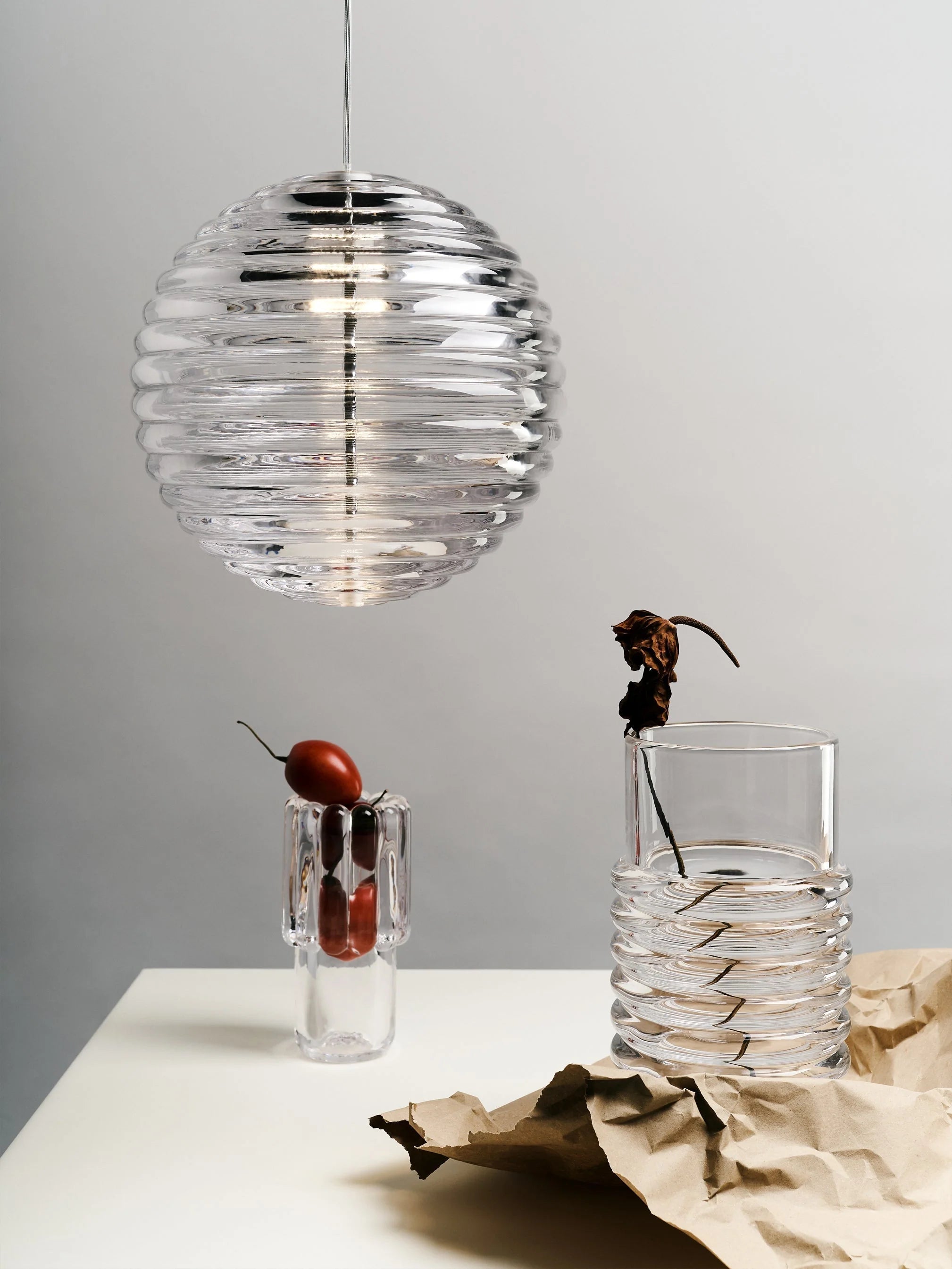Press Medium Sphere Pendant Clear