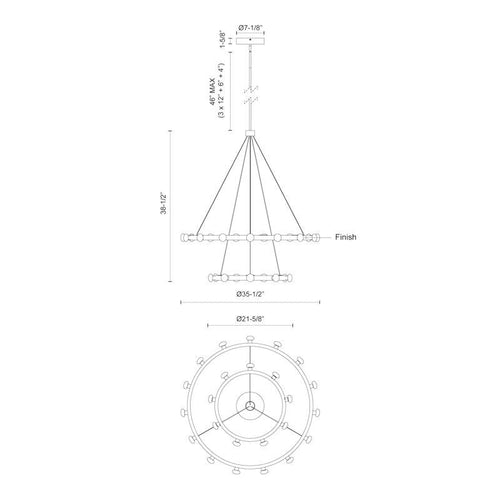 Rezz II Chandelier Black