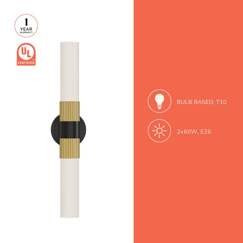 Rue Wall Sconce Black/Gold