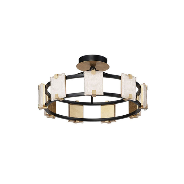 Radiant 9 Light Flush Mount Black/Gold