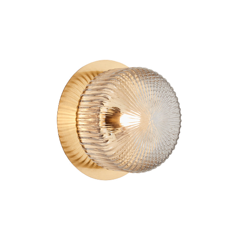 Knobbel Wall Ribbed Glass Brass