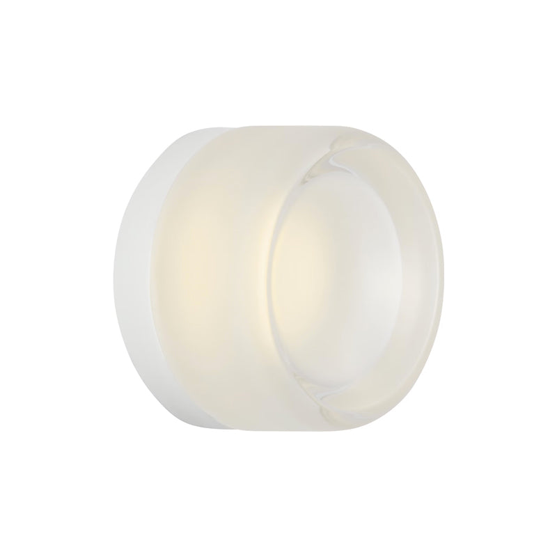 Tatum Wall Sconce White/Clear Glass