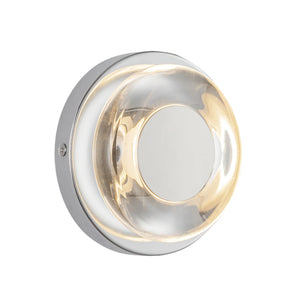 Stephord 4-In Wall Sconce Chrome/Clear Glass