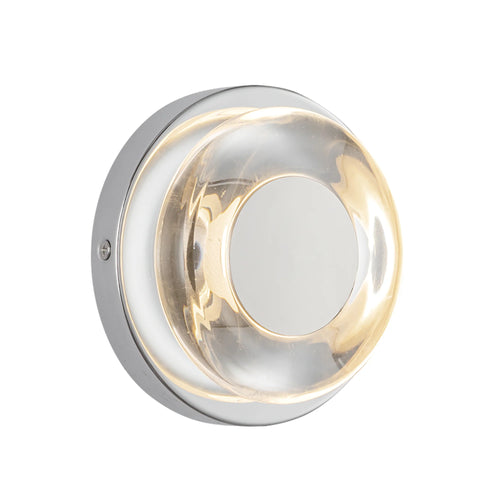 Stephord 4-In Wall Sconce Chrome/Clear Glass