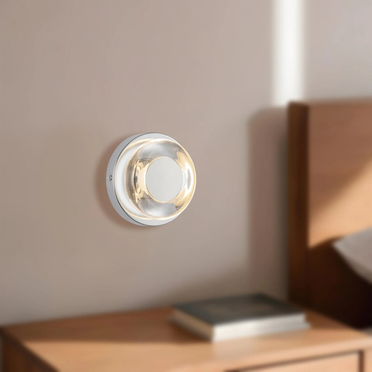 Stephord 4-In Wall Sconce Chrome/Clear Glass