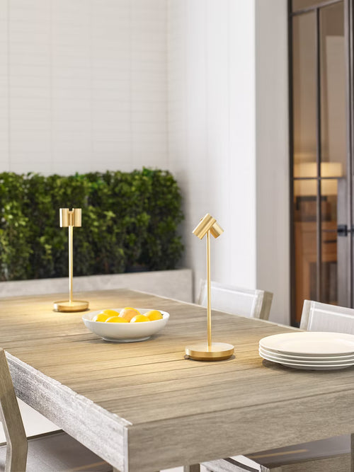 Doppia Rechargeable Table Lamp Brass