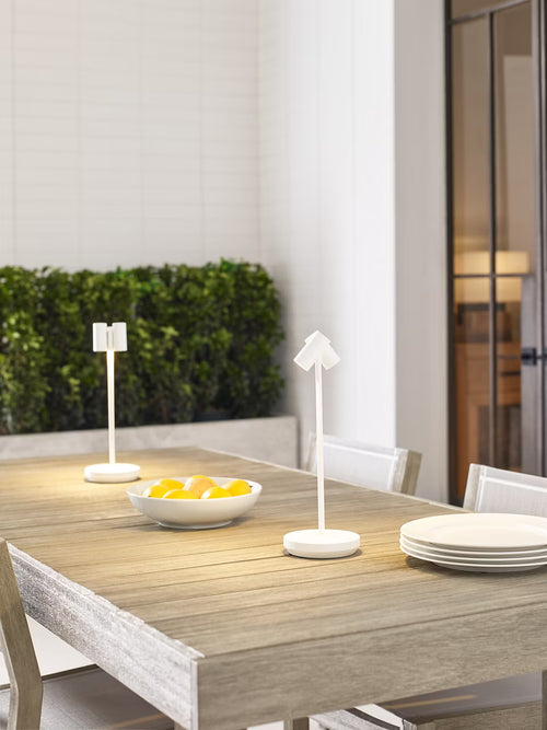 Doppia Rechargeable Table Lamp White