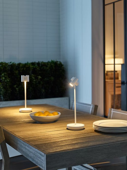 Doppia Rechargeable Table Lamp White