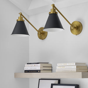 Wellfleet Single Arm Cone Task Sconce White Nickel
