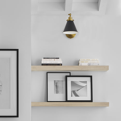 Wellfleet Single Arm Cone Task Sconce Black Nickel