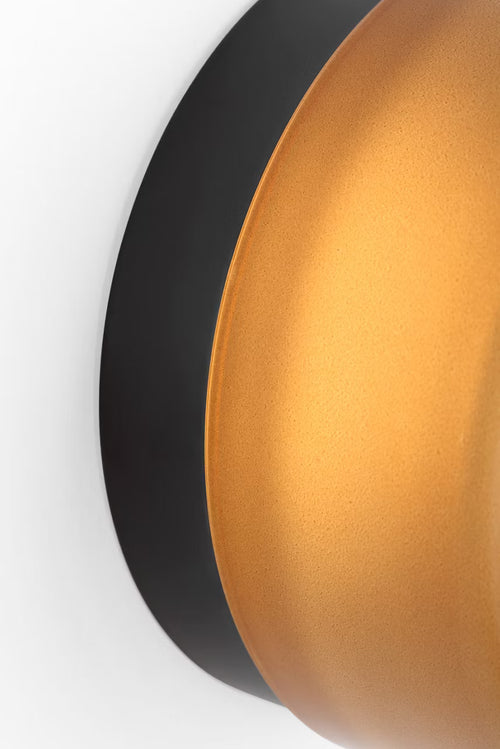 Tatum Wall Sconce Black/Amber Glass