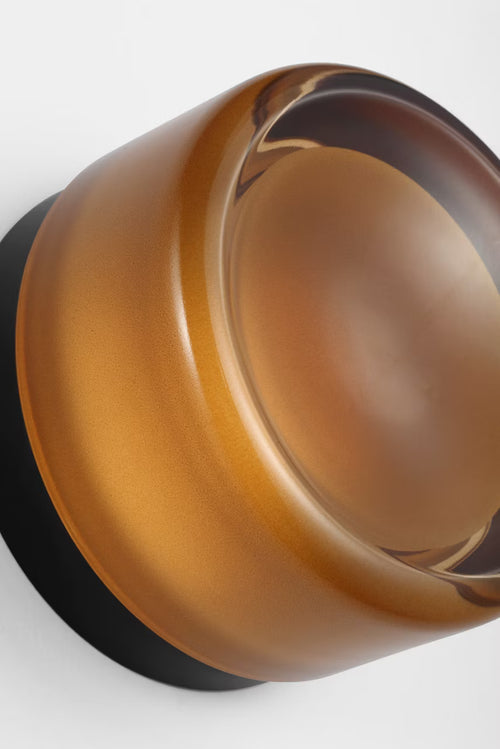 Tatum Wall Sconce Black/Amber Glass