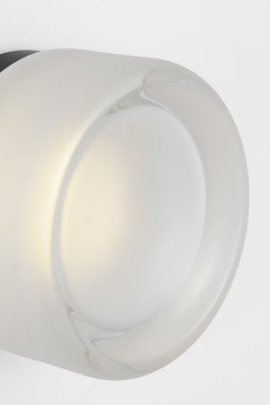 Tatum Wall Sconce Black/Clear Glass