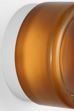 Tatum Wall Sconce White/Amber Glass